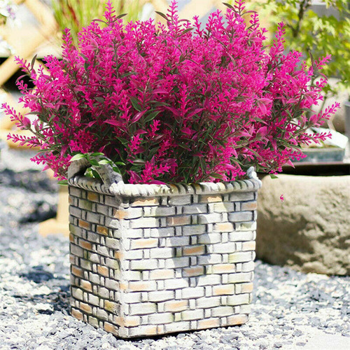 8 Peças De Plástico Para Plantas De Flores Falsas De Lavanda