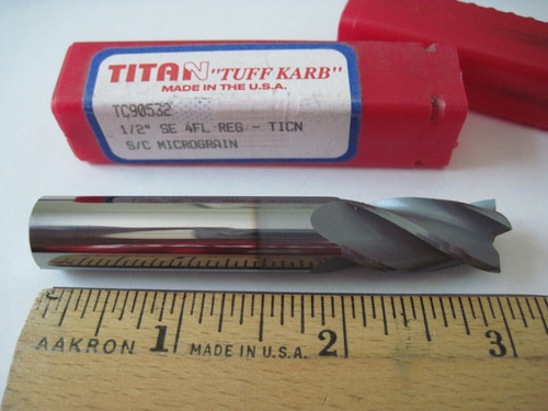 Titan Tc90532 Solid Carbide Square End Mill 1/2 X 1 X Jjh