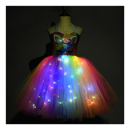 A Disfraz De Unicornio Iluminado Para Niñas