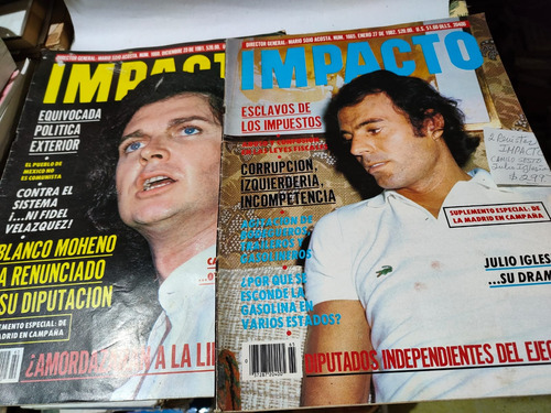 2 Revistas Impacto Camilo Sesto Y Julio Iglesias México 1981