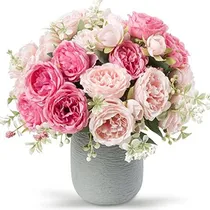 Comprar Peonías Artificiales De Flores Falsas, Ramo De Peonías De Se