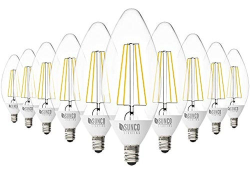 Sunco Lighting Paquete De 10 Bombillas Led Para Candelabros 