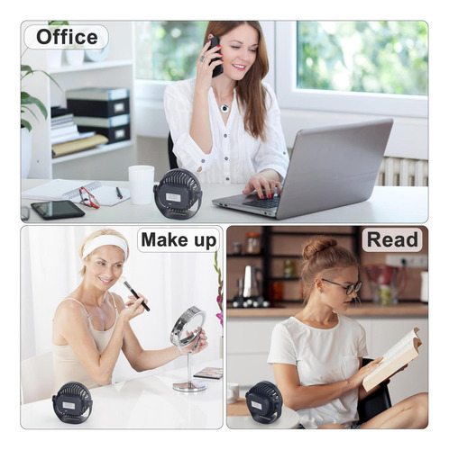 Ventilador De Escritorio Pequeño Usb Efluky, 3 Velocidades Y