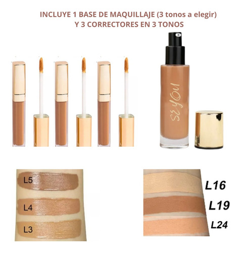 Kit Maquillaje Corrector De Ojeras Y Base Liquida