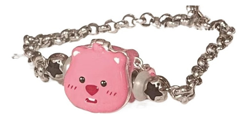 Lindo Pequeño Castor Loopy Pulsera Rosa Joyería 2 Piezas