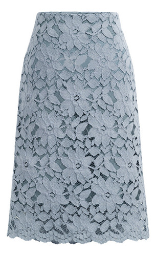 Falda Midi Nueva De Encaje Para Mujer De Talla Grande, Falda
