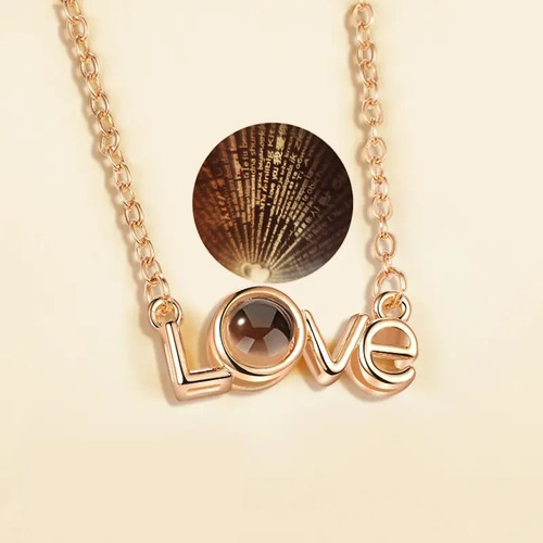 Collar Delicado Te Amo En 100 Idiomas Amor Love Gold Rose