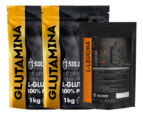 Kit: Glutamina 2kg + Leucina 500g