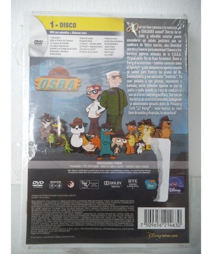 Imagen 2 de 2 de Los Expedientes Secretos De Perry Phineas Y Ferb Disney Dvd