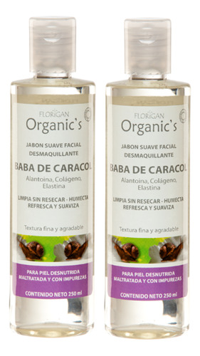 Jabón Baba De Caracol Facial Desmaquillante Florigan® 2 Pzas