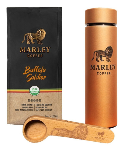 Travel Termo 500 Ml + Café Molido Marley Coffee + Spoon