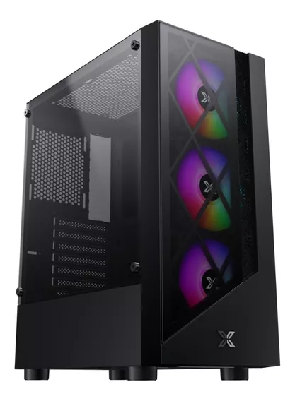 Gabinete Gamer Atx Xigmatek Duke X3 Fan Led Vidrio Templado Color Negro