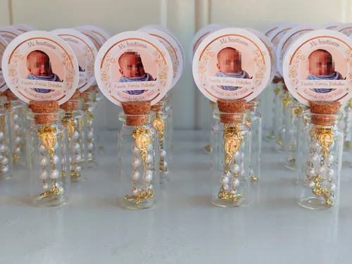 Souvenir Para Bautismo O Comunión, Con Mini Rosario!!!