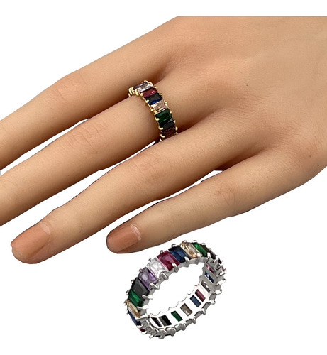 Anillos Con Cristales Moderno De Acero Quirurgico