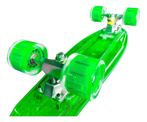 Skate Penny Patineta Verde Luces Rgb Ruedas Led Niñ@s