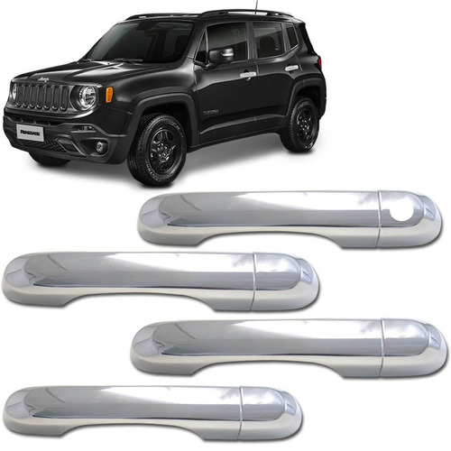 Kit Aplique Maçaneta Cromada Jeep Renegade 2016 2017 2018