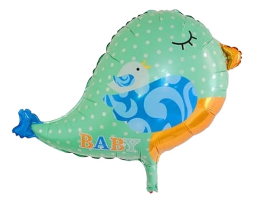 Globo Metalizado Pajarito Color Verde  66*54 Cm X 1und