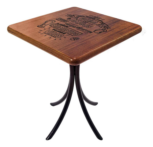 Mesa Madeira Quadrada Com 2 Cadeiras P/ Lanchonete Cafeteria Cor Madeira Natural Família Desenho Do Tecido Das Cadeiras