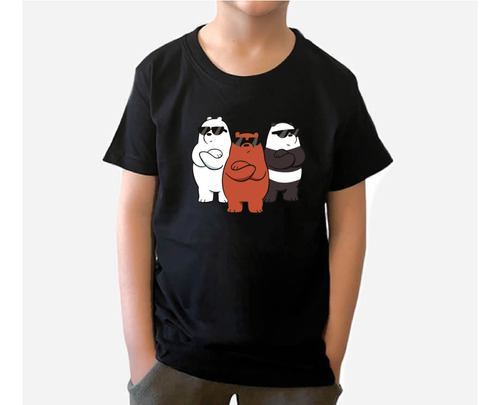 Polera Escandalosos Pardo Panda Polar Lentes Niños Algodón