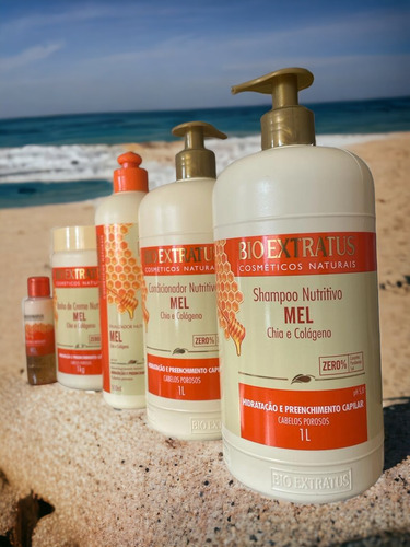 Kit 1 Shamp 1 Cond 1 Banho 1l 1 Final 500ml 1 Fix 55ml Mel