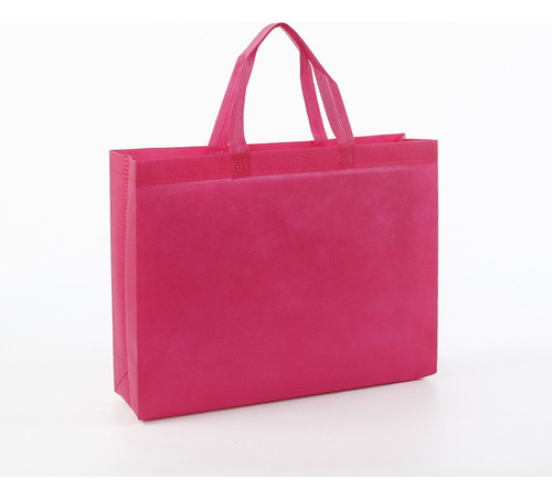 Bolsas Ecológicas Reutilizables 50 X 40 X 12 Cm (50 Piezas) Color Rosa Mayoreo Para Supermercado, Aguinaldo, Compras O Regalo Sin Publicidad