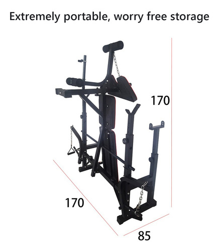 Gimnasio En Casa Multifuncional Brazo Halar Abdomen Pro Negro