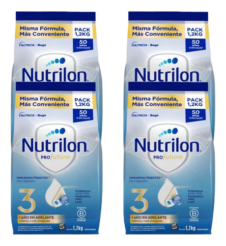 Nutrilon Profutura 3 Bolsa 1.2kg Leche Pvo X 4 Uni