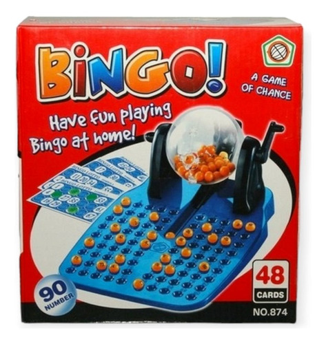 Juego De Mesa Bingo Familiar Con Bolillero En Caja