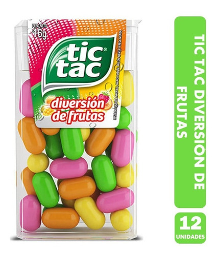 Tic Tac Diversión De Frutas De Colores (caja Con 12 Uni)