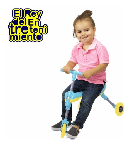 Imagen 6 de 6 de Moto Triciclo Andador P/ Niño Plegable Buggy Metal - El Rey