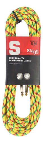 Cable Plug Plug Stagg Tela Guitarra Bajo Profesional 6 Mts