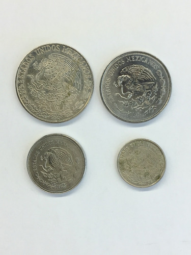 4 Monedas Antiguas De Mexico Años 80´s (Usado)