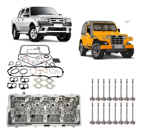 Cabeçote Ford Ranger 3.0 16v Diesel C/valvulas Jogo Juntas