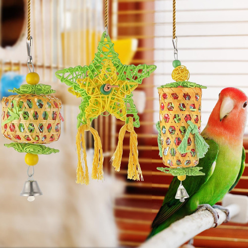 3 Uds Loro Juguetes Jaula Morder Pájaro Masticar Juguete