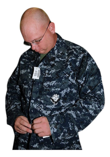 Chaqueta Militar Camuflada Bordada Us Navy Autentica (Usado)