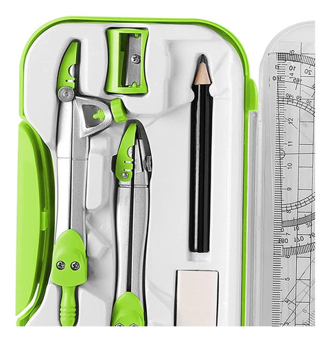 . Kit De Geometría Matemática, Juego De Brújula, Regla