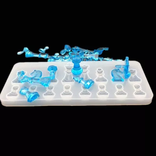 Molde Silicone Jogo Dama Xadrez Peças Tabuleiro Resina - BrSeller