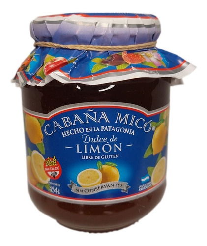 Mermelada De Limón 454 Grs Cabaña Micó - Sin Tacc