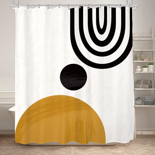 Juego De Cortinas De Ducha Minimalistas Y Ganchos Incluidos