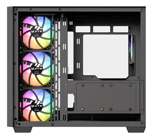 Gabinete Xyz Qubex Black 4 Fans Arg Controller Dual Chamber Usb C