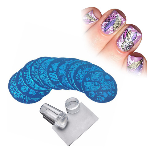 Conjunto De Raspadores Stamp Plate Stamper French Nail Art N
