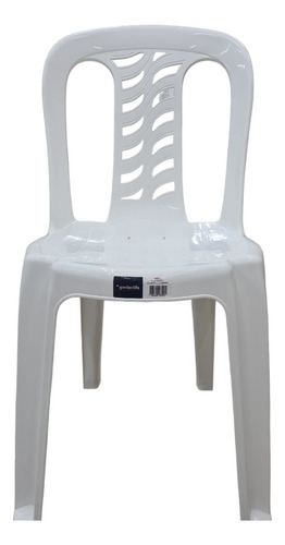 Set X 4 Silla De Plastico Reforzada Blanca Sin Posabrazo 120