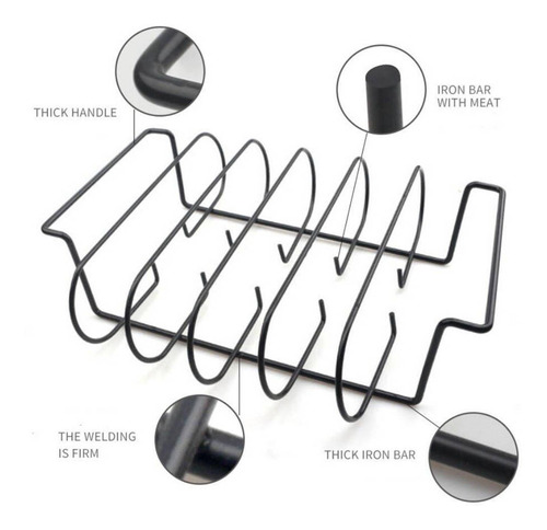 Soporte Antiadherente Para Asar 4 Costillas Para Asar Carne