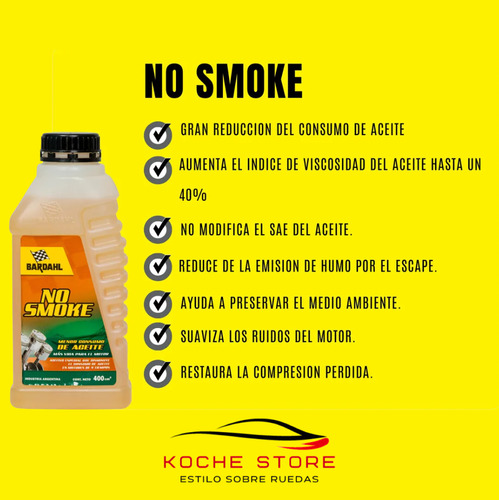 Aditivo Para Aceite Antihumo No Smoke De Bardahl X 400 Ml