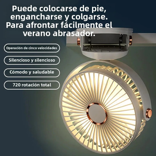Ventilador Recargable Usb Con Luz