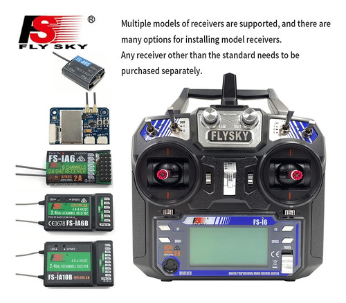 Rádio Controlador De Transmissor Fs-i6, Com Recetor Fs-ia6