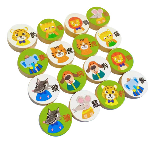 2 X 16 Piezas De Ajedrez De Animales Para Juegos Familiares