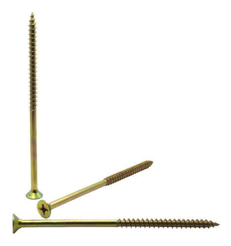 Tornillo Fix 6x160 Dorado (zincado Amarillo) X 100u