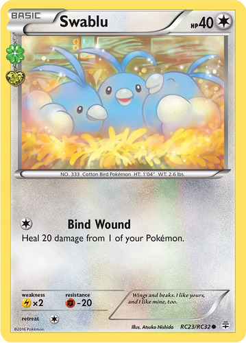 Cartas Pokemon Swablu Rc23/rc32 Xy Generations Gen