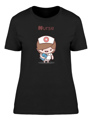 Muñeco Chibi De Enfermera Feliz Camiseta De Mujer